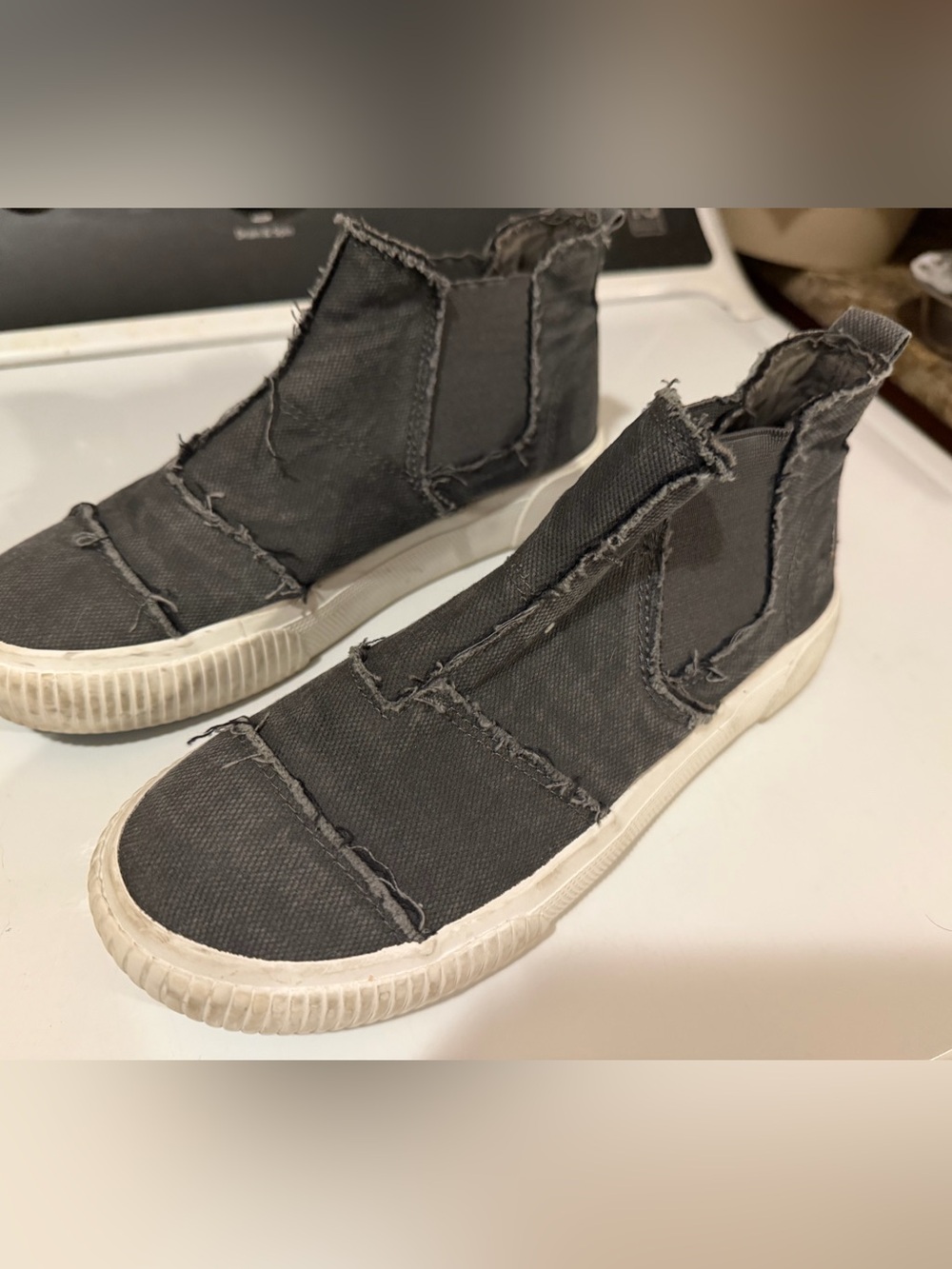 Blowfish Malibu Slip-On High-Top Canvas Sneakers — Charcoal